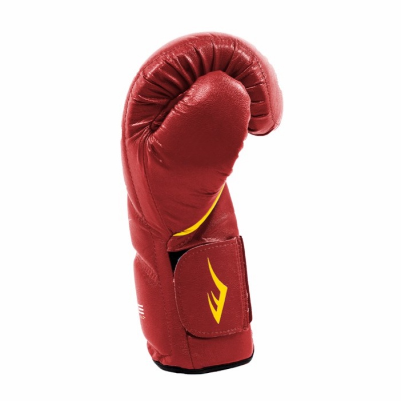 Red Everlast Elite Hook & Loop Training Unisex Boxing Gloves | 60279LMWV