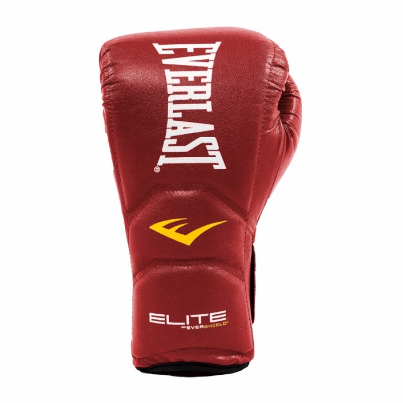 Red Everlast Elite Hook & Loop Training Unisex Boxing Gloves | 60279LMWV