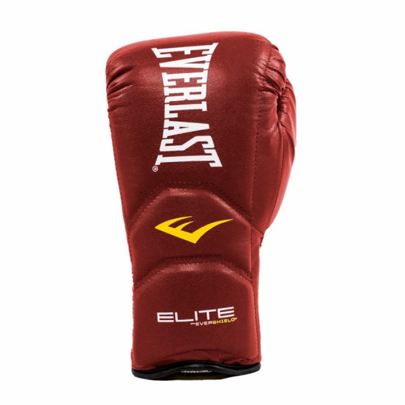 Red Everlast Elite Laced Training Unisex Boxing Gloves | 60835PIOV