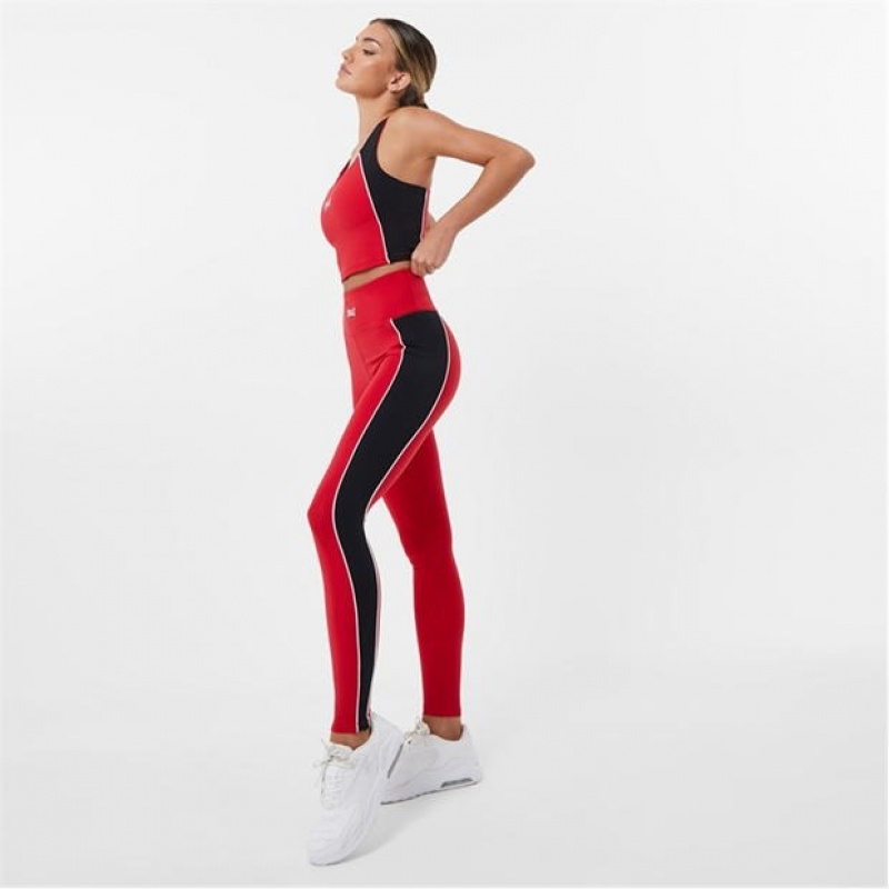 Red Everlast High Waist Panel Women's Legging | 28604MXLU