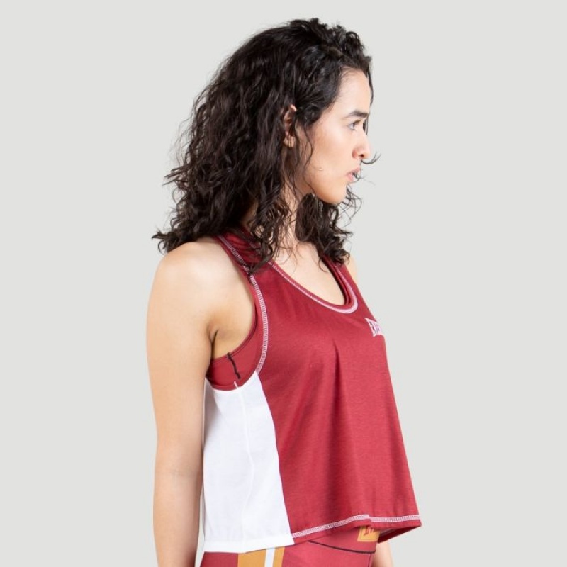 Red Everlast Logo Colorplay Crop Women's Tank Top | 41289VIXR