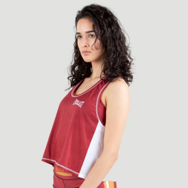 Red Everlast Logo Colorplay Crop Women's Tank Top | 41289VIXR