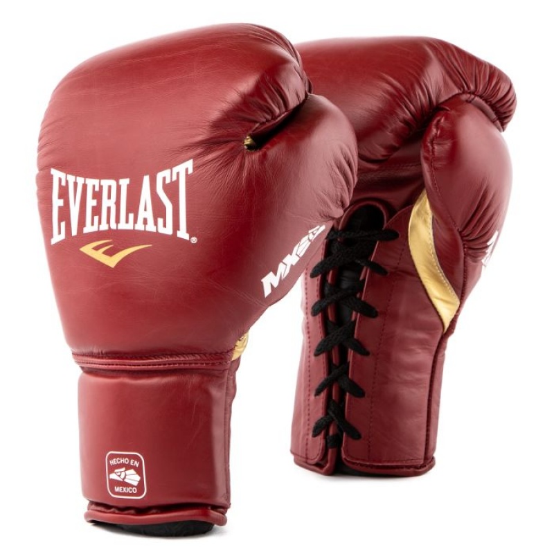 Red Everlast MX2 Pro Laced Training Unisex Boxing Gloves | 70623NAGO