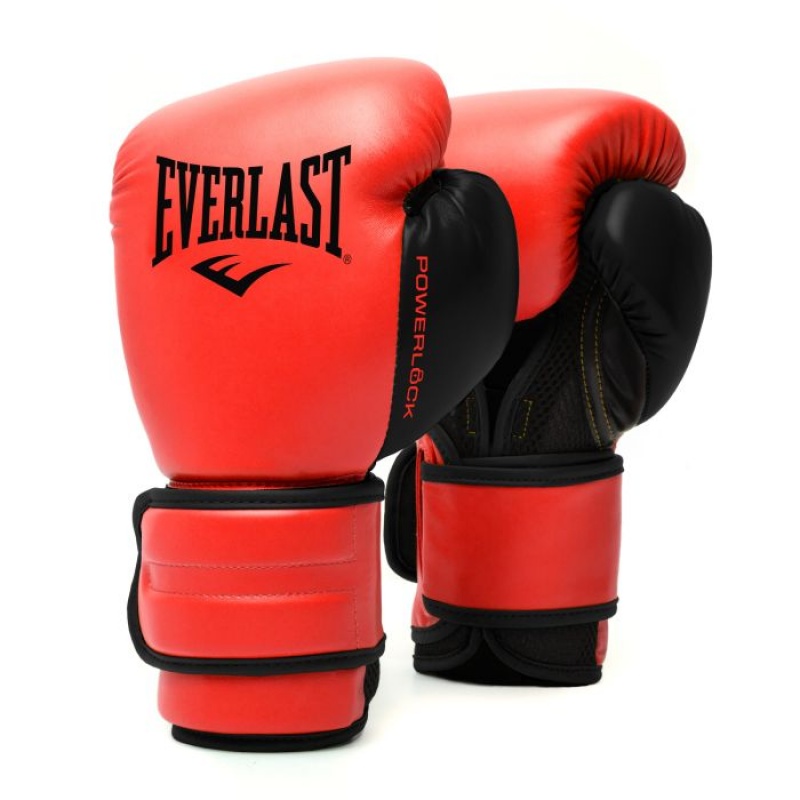 Red Everlast Powerlock2 Training Unisex Boxing Gloves | 19362KRYJ