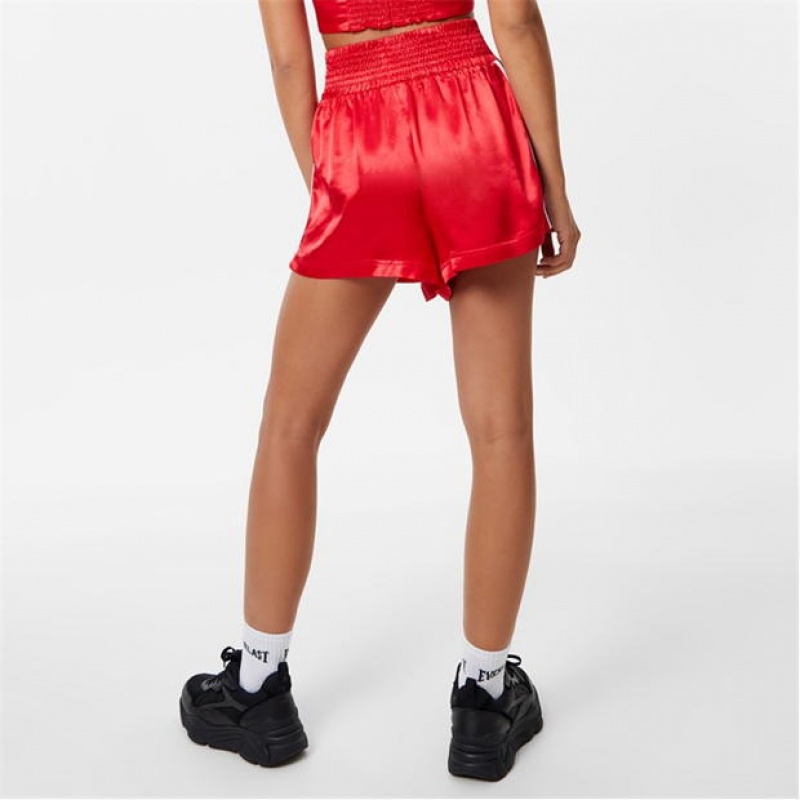 Red Everlast Satin Women's Shorts | 94867WAFI