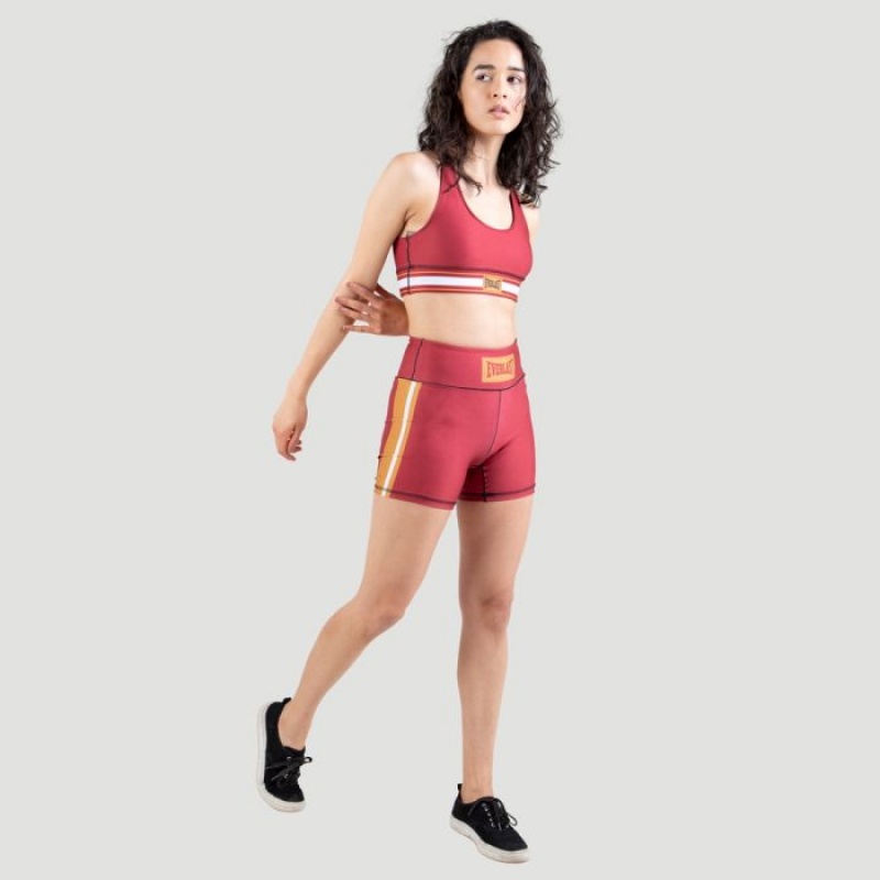 Red Gold Everlast Colorplay Training Women's Shorts | 87153VCGK