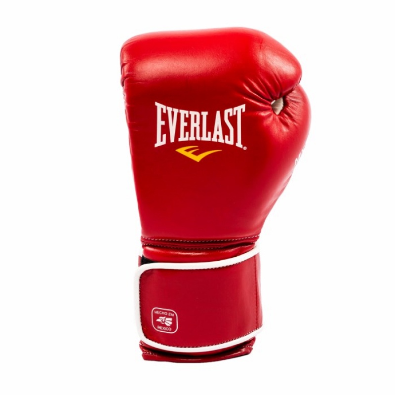 Red White Everlast MX Hook & Loop Training Unisex Boxing Gloves | 20345YAOF