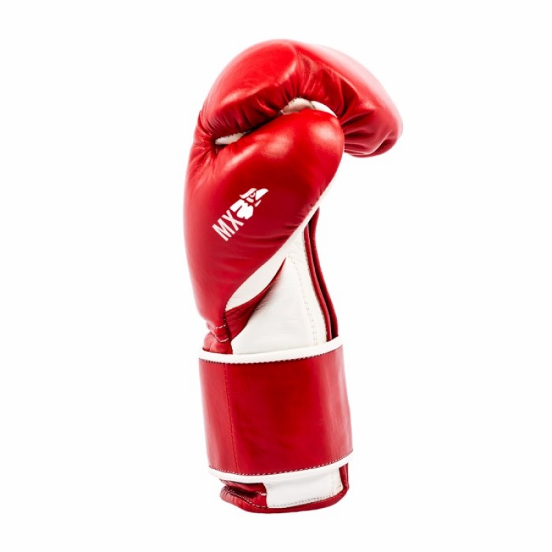 Red White Everlast MX Hook & Loop Training Unisex Boxing Gloves | 20345YAOF