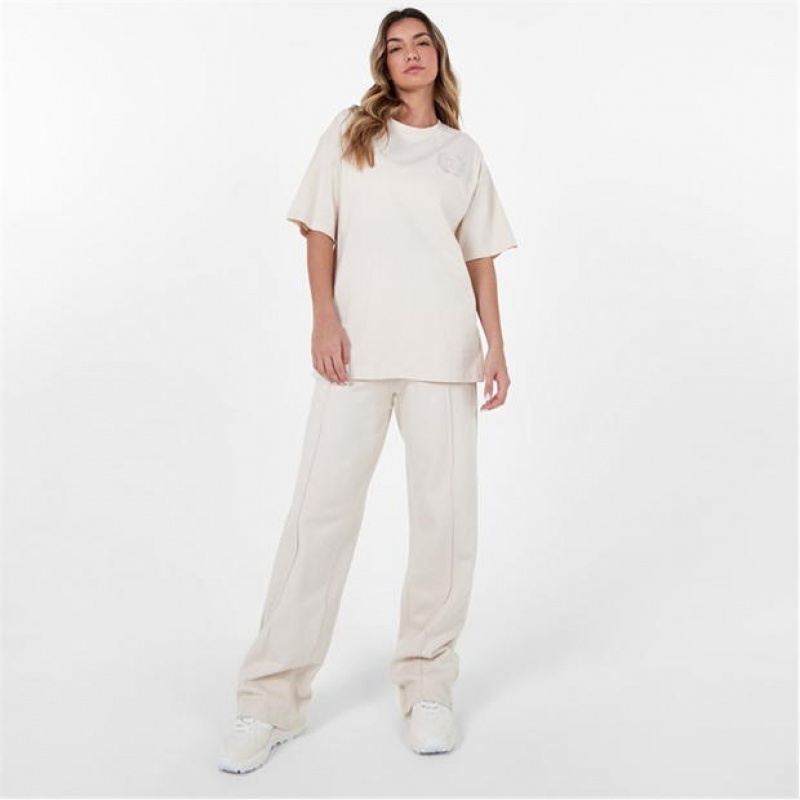 Sand Everlast Laurel Oversized Women's T-Shirt | 71462WQUY