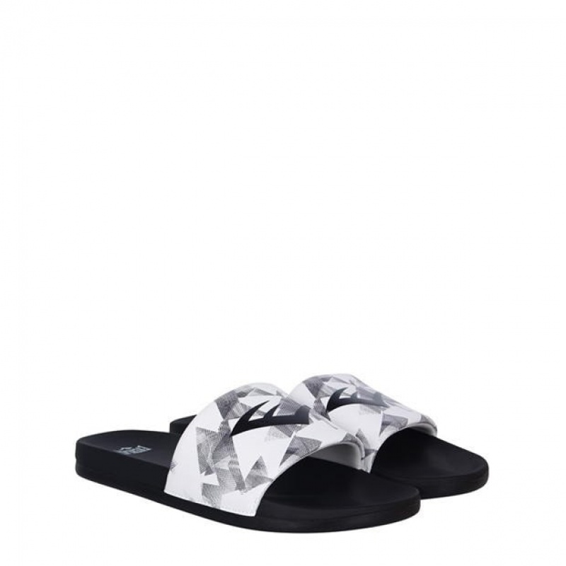 White Black Everlast Godan Men's Sliders | 75914CITP