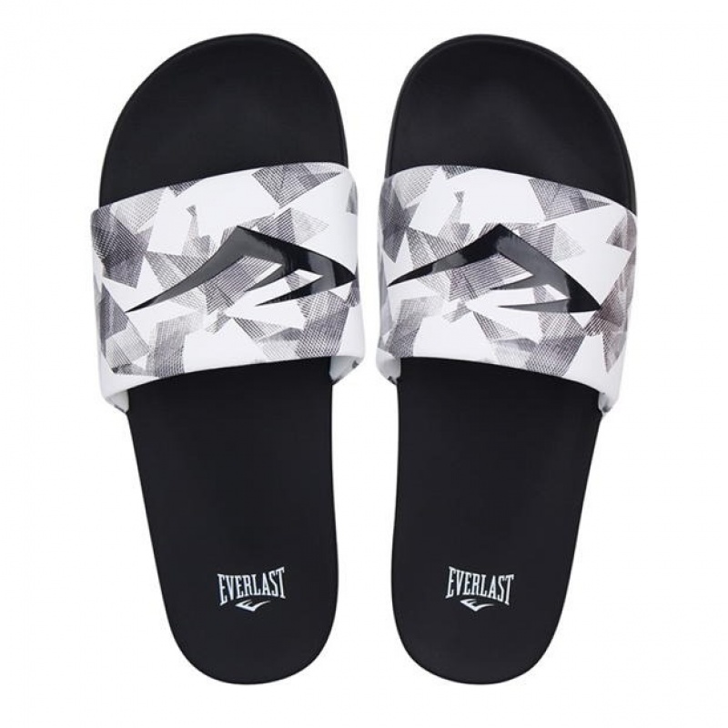 White Black Everlast Godan Men's Sliders | 75914CITP