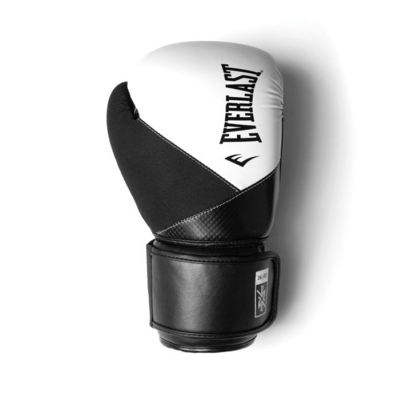 White Black Everlast Protex Unisex Boxing Gloves | 23410UTDV