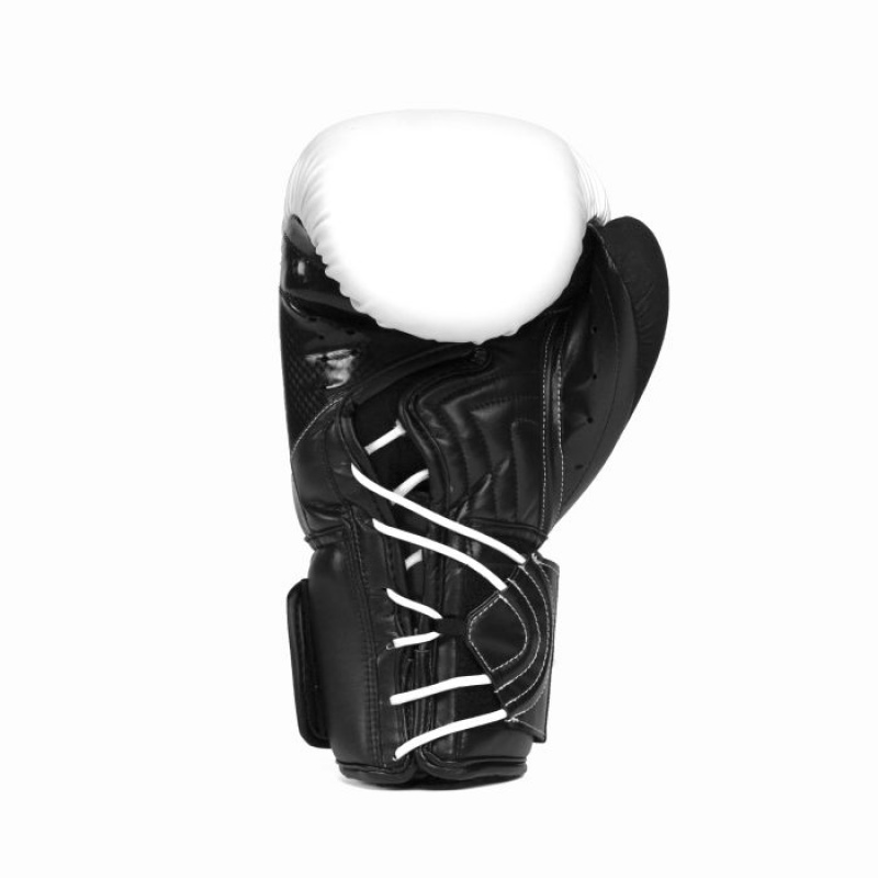 White Black Everlast Protex Unisex Boxing Gloves | 23410UTDV