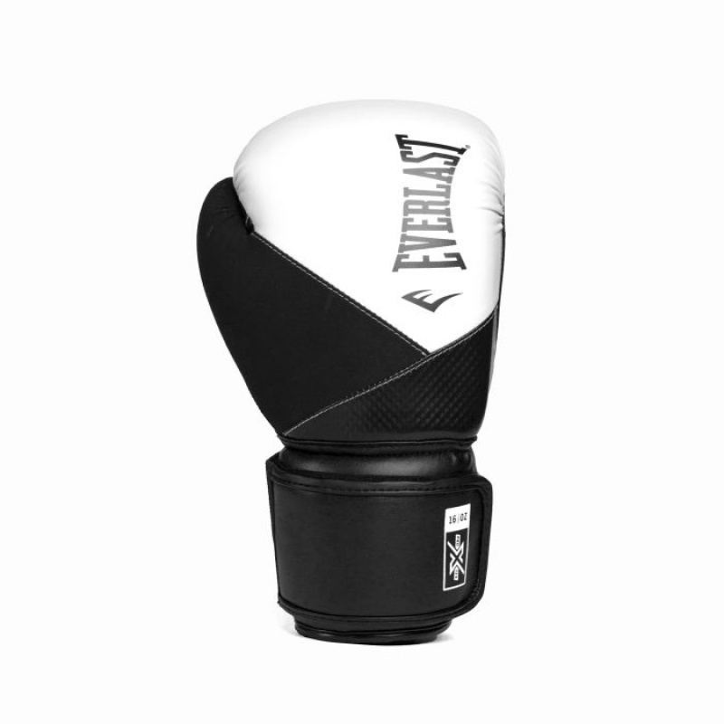 White Black Everlast Protex Unisex Boxing Gloves | 23410UTDV