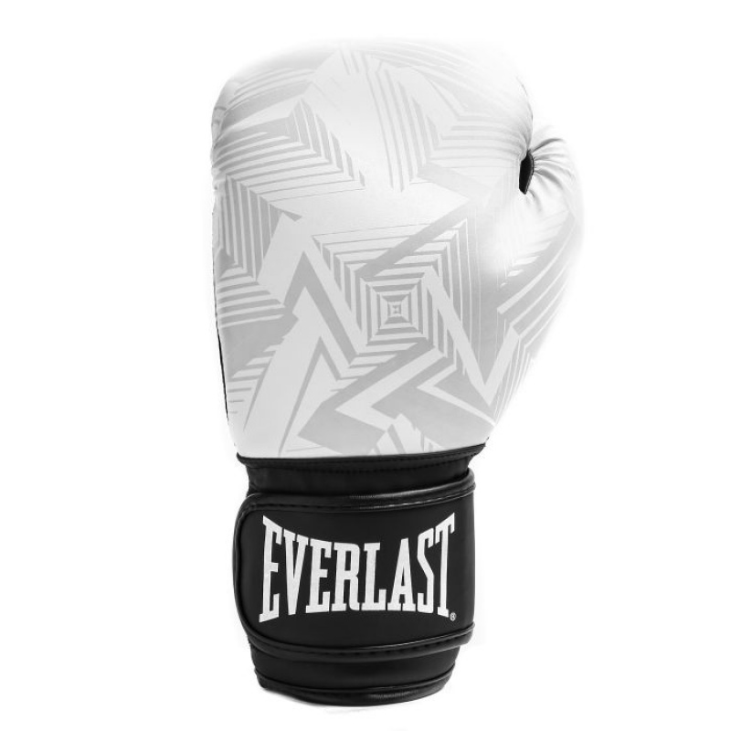 White Black Everlast Spark Training Unisex Boxing Gloves | 71503PJXD