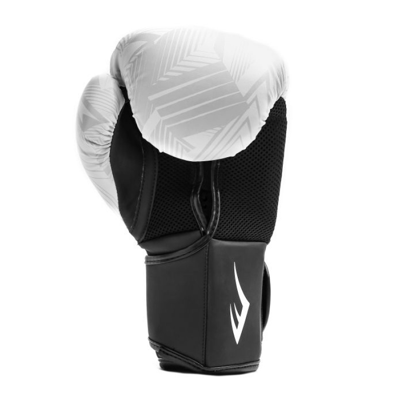 White Black Everlast Spark Training Unisex Boxing Gloves | 71503PJXD