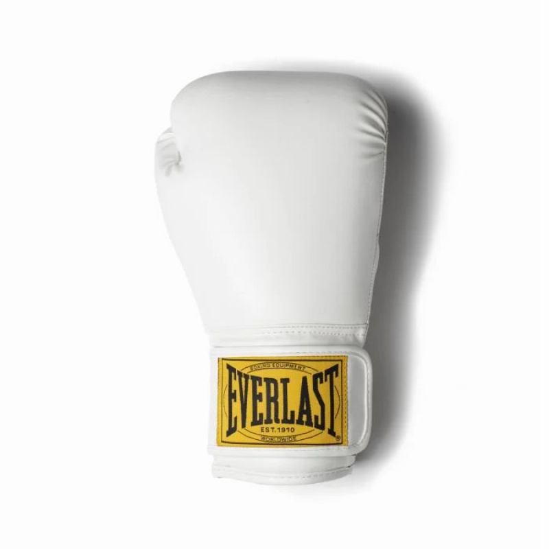 White Everlast 1910 Classic Unisex Boxing Gloves | 21753XENH