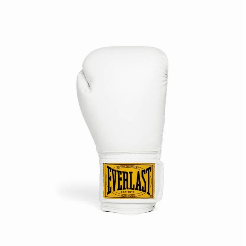 White Everlast 1910 Classic Unisex Boxing Gloves | 21753XENH