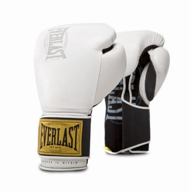 White Everlast 1910 Classic Unisex Training Gloves | 75631MERD