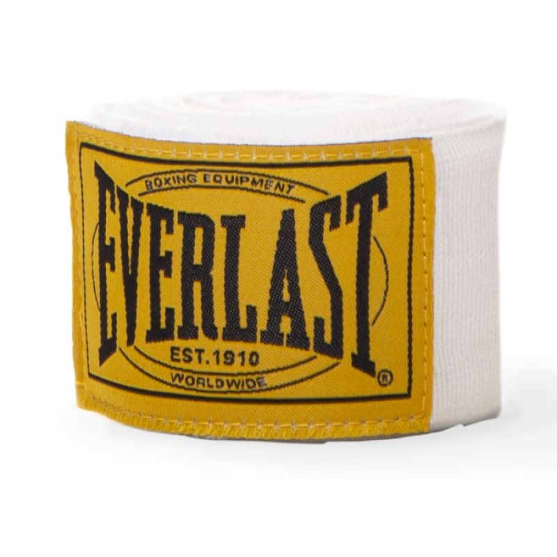 White Everlast 1910 Unisex Boxing Hand Wraps | 71934HUNC