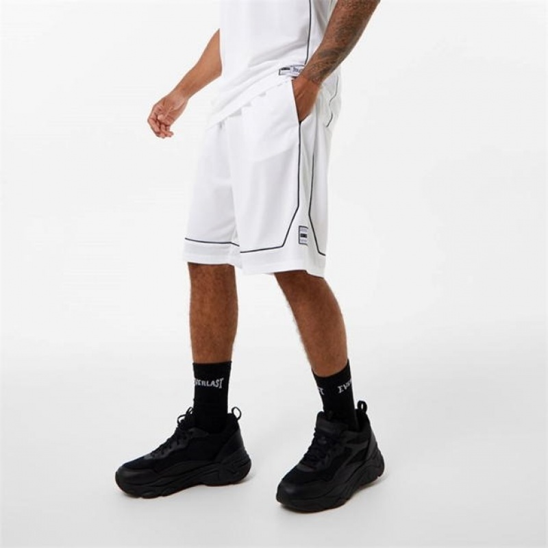 White Everlast Basketball Men\'s Shorts | 26314KWUH