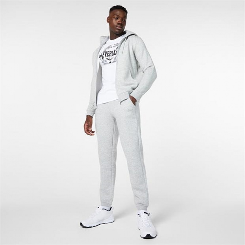 White Everlast Classic Men's Sweatpants & Joggers | 49760UWZN