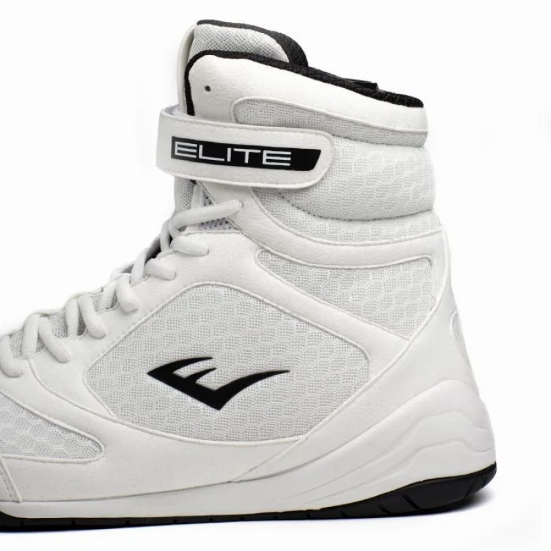 White Everlast Elite 2 Men's Boxing Shoes | 07869FSIN