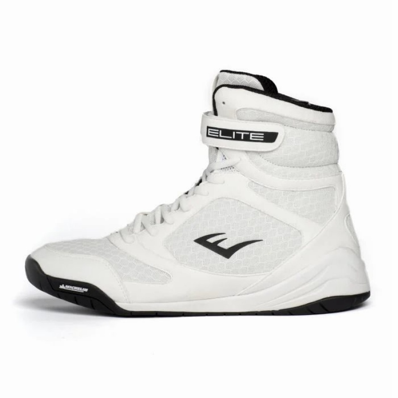 White Everlast Elite 2 Men\'s Boxing Shoes | 07869FSIN