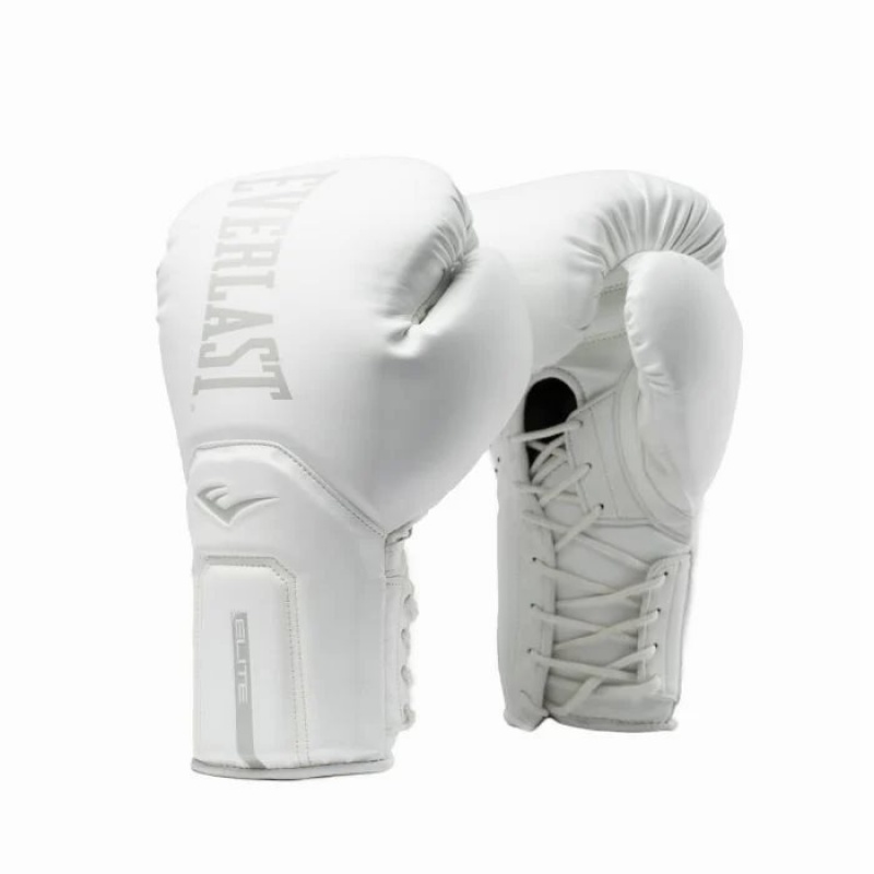 White Everlast Elite 2 Pro Unisex Training Gloves | 70163KARH