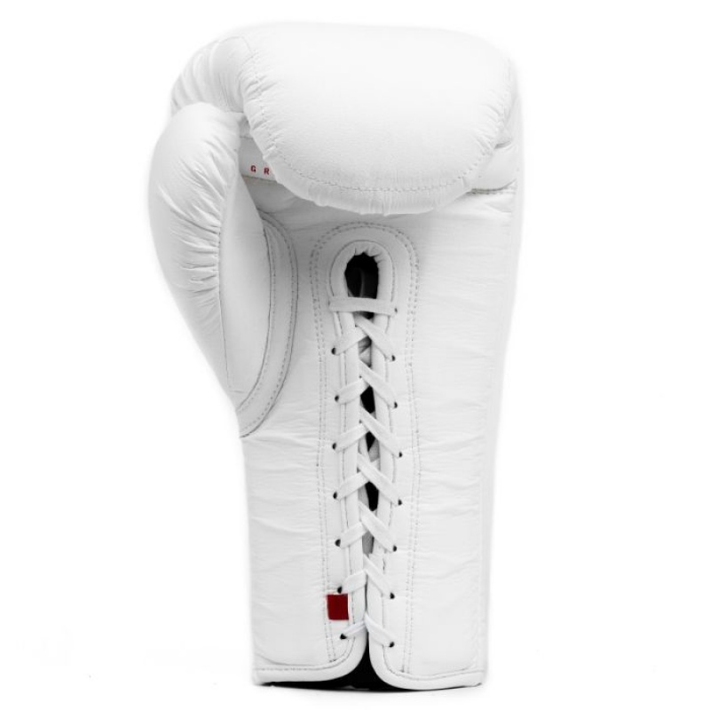 White Everlast Elite Laced Training Unisex Boxing Gloves | 89437PMUL