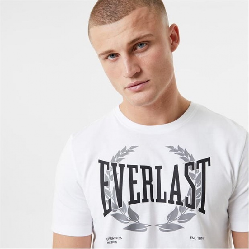 White Everlast Laurel Elite2 Men's T-Shirt | 21570PMQH