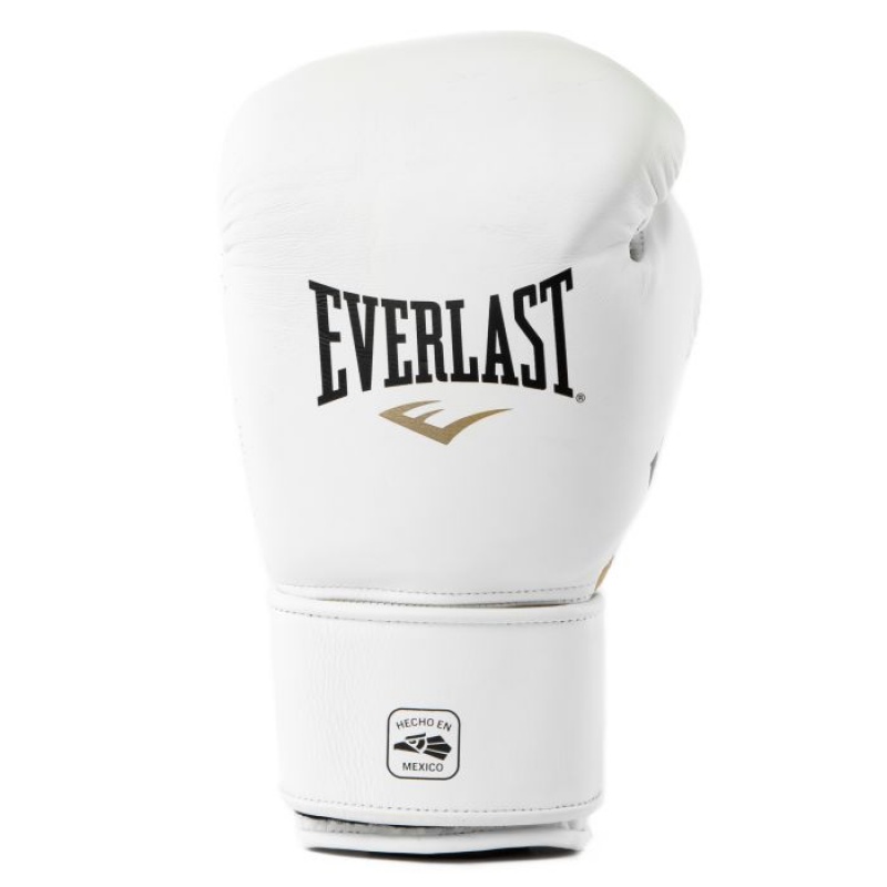 White Everlast MX2 Pro Hook and Loop Unisex Training Gloves | 12350KNIX