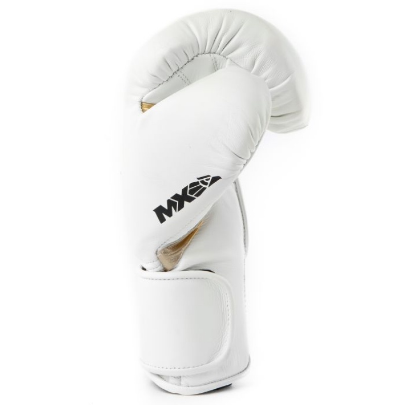 White Everlast MX2 Pro Hook and Loop Unisex Training Gloves | 12350KNIX