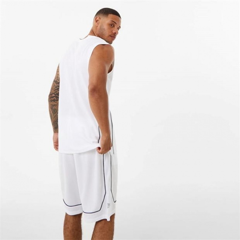 White Everlast Men's Baketball Jersey | 18642MUFC