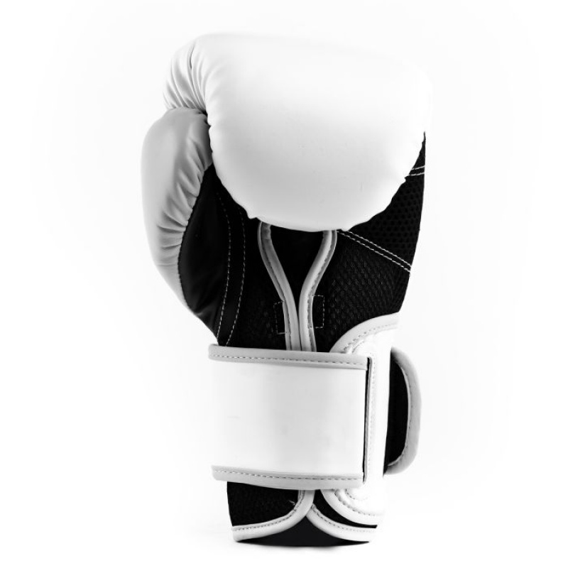 White Everlast Powerlock2 Training Unisex Boxing Gloves | 41798GCPA