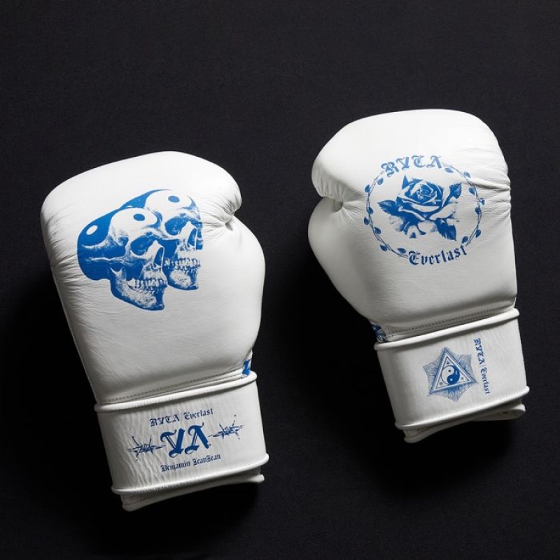 White Everlast RVCA X Benjamin Jeanjean MIM Unisex Boxing Gloves | 02714ZQBO