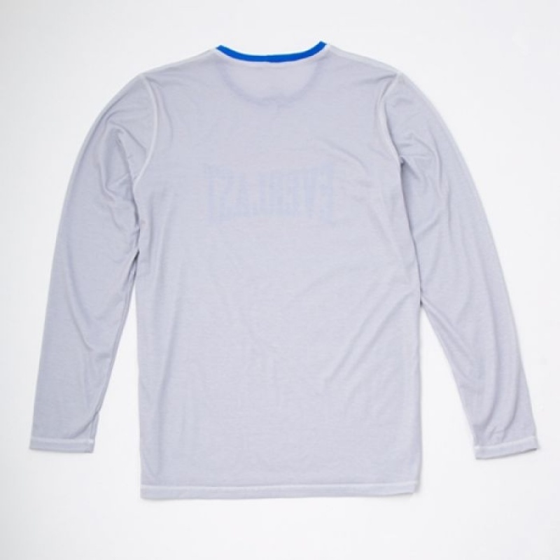 White Everlast Tonal Long Sleeve Men's T-Shirt | 96510TJSU