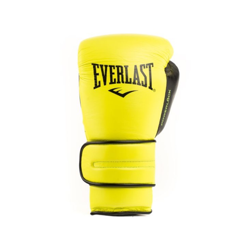 Yellow Everlast Powerlock2 Pro Hook & Loop Unisex Training Gloves | 43581YZTU